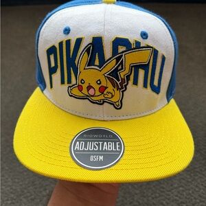 Bioworld Pikachu Yellow Blue White Snapback Hat